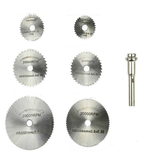 

7 PCS/Set Electric Grinder Saw Blade High Speed Steel Saw Blade Woodworking Saw Blade High Speed Steel Cutting Piece, Model:11026