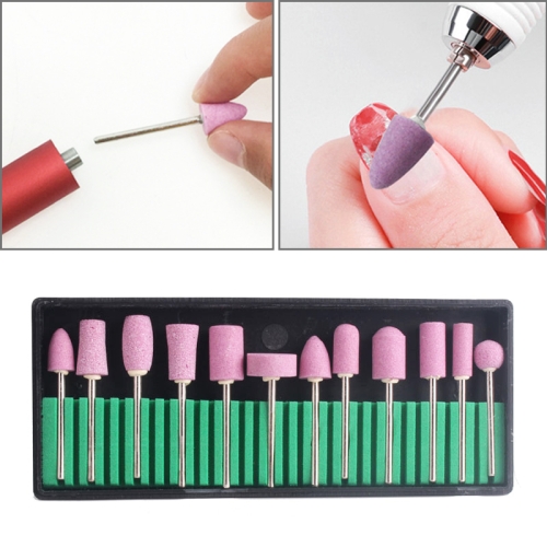 

12 in 1 Nail Shaped Quartz Sanding Head Electric Sanding Machine Accessories(Pink)