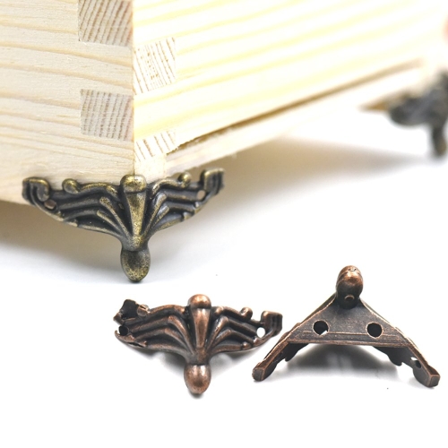 

10 PCS Antique Bronze Jewelry Gift Box Wood Case Decorative Feet Leg Corner Protector