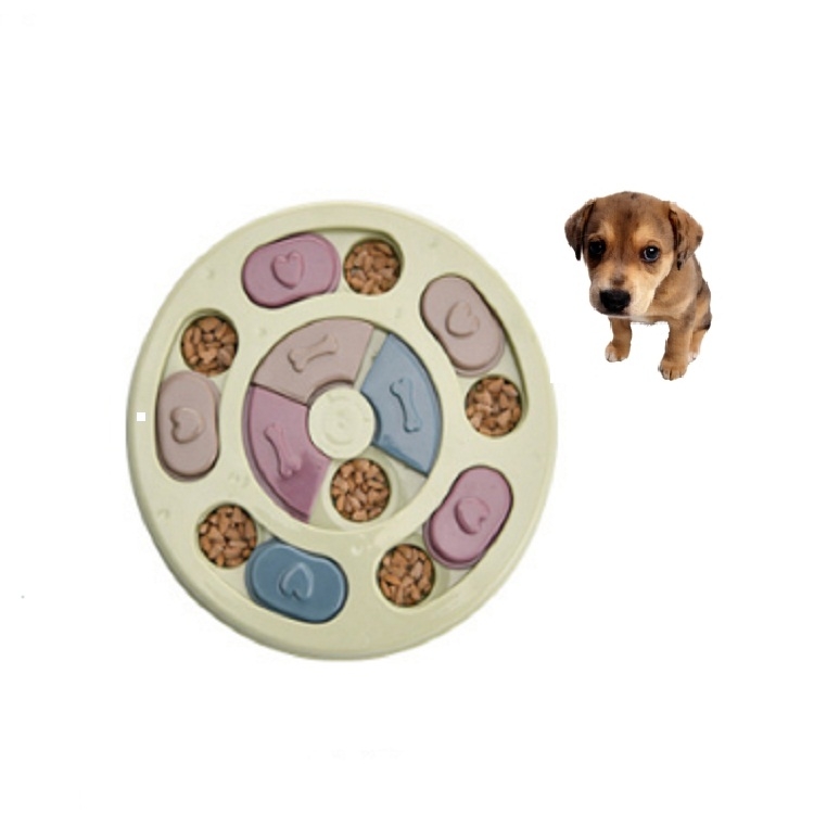 

Pet Toy Dog Food Turntable Eating Puzzle Anti-Smashing Dog Bowl Supplies, Style:Round Style(Green)