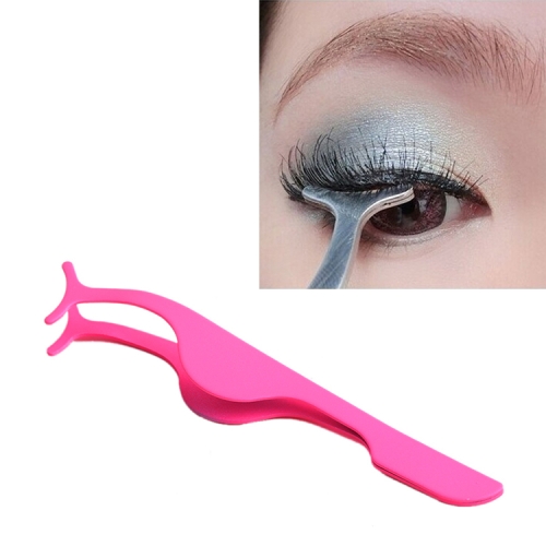 

False Eyelash Tweezers Fake Eye Lash Applicator Eyelash Extension Curler Nipper Auxiliary Clip Clamp Makeup Forceps Tools(Pink)
