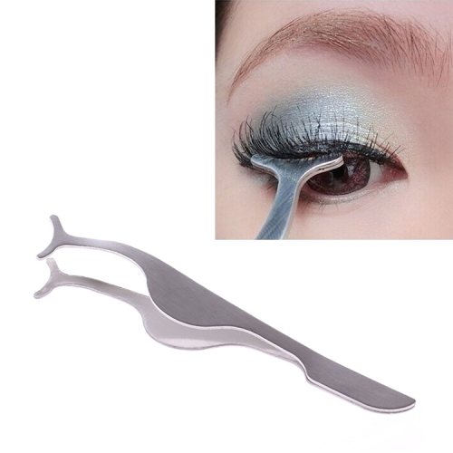 

False Eyelash Tweezers Fake Eye Lash Applicator Eyelash Extension Curler Nipper Auxiliary Clip Clamp Makeup Forceps Tools(Silver mirror light)