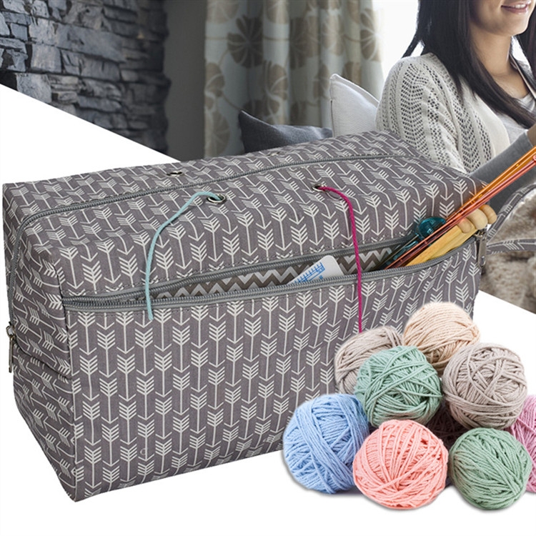 

Portable Crochet Tools Wool Collection Bag Yarn Storage Handbag, Size:Small