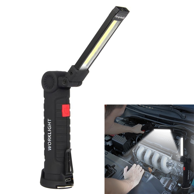 

Handheld Movable Work Lights USB Charging Multi-functional and Folding Emergency Lights, Body Color:Black, size:11 x3.6cm