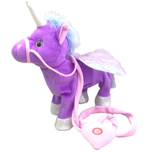 

Electric Walking Unicorn Plush Toy Children Stuffed Animal Toy Electronic Music Unicorn Toy Christmas Gifts 35cm purple