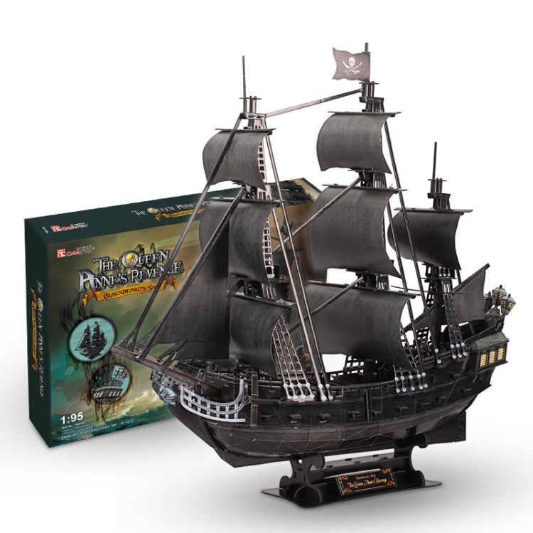 

Queens Revenge Wood Model Ship Kit 31 inch Children 3D Puzzle Toy Difficult Assembly Paper Model