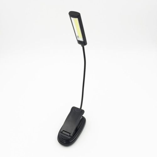 

Portable Dual Flexible Arms COB LED Clip Camping Light Reading Desk Laptop Music Stand Lamp One head