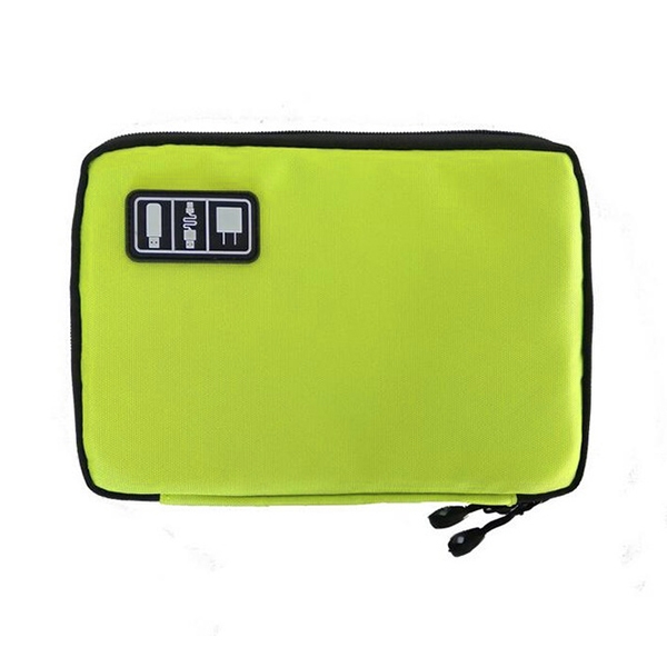 

Outdoor Activities Travel Data Cable Bags Backpack SD Card Charger Zipper Bag(Green)