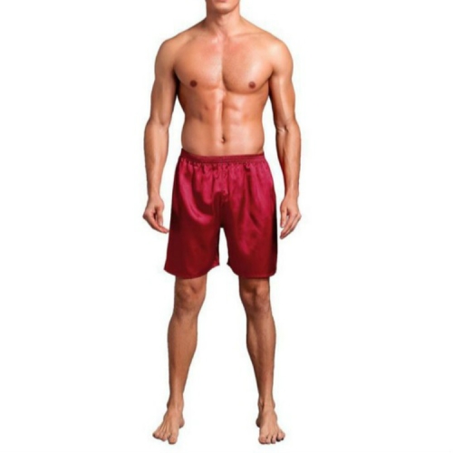 

Summer Casual Loose Solid Color Home Pajama pants for Men, Size:XL(Fuchsia)