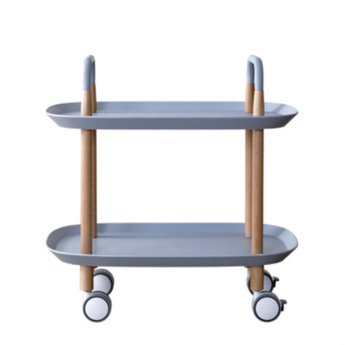 

Fashion Kitchen Trolley Nordic Simplified Sitting Room Accommodating Mobile Sofa Home Multifunctional Dining Car(Grey Blue)