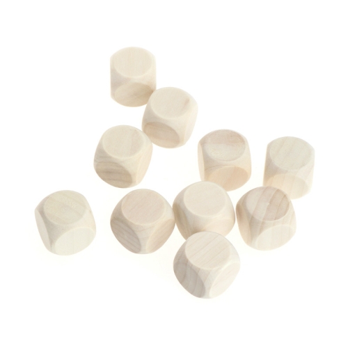 

10 PCS 6 Sided Blank Wood Dice Party Family DIY Games Printing Engraving Kid Toys, Size:1.2cm