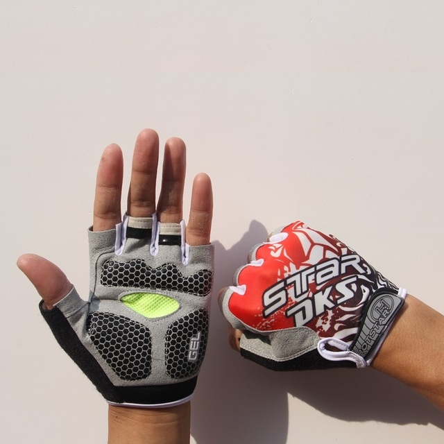 

Cycling Shock Absorbing Anti-Slip Gloves Fitness Weight Lifting Training Half-finger Gloves, Size:XL(Red)