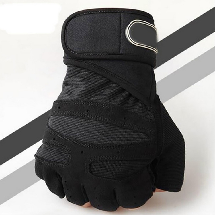 

Gym Gloves Heavyweight Sports Exercise Weight Lifting Gloves Body Building Training Sport Fitness Gloves, Size:M(Black)