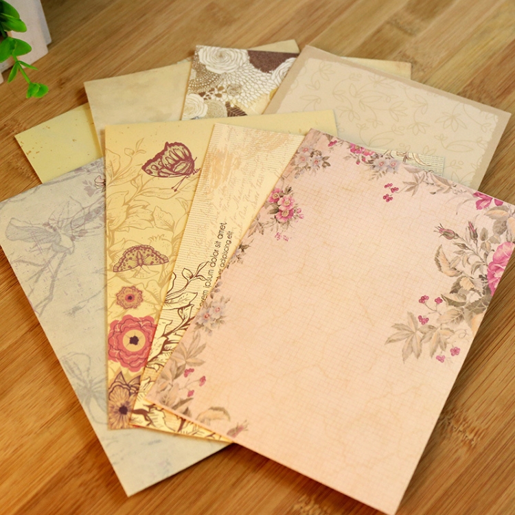 

2 Sets Retro Romantic Flower Envelope Creative Stationery Style, Random Color Delivery
