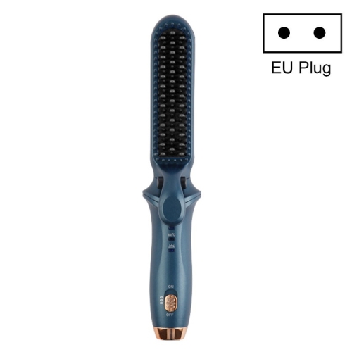 

Multifunctional Curling Dry & Wet Electric Negative Ion Hair Straightening Comb, Specification:EU Plug(512 Blue)