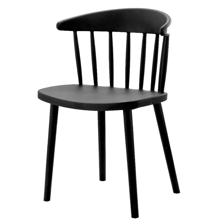 

Nordic Modern Minimalist Plastic Dining Chair Creative Personality Casual Office Coffee Tea Shop Chair(Black)