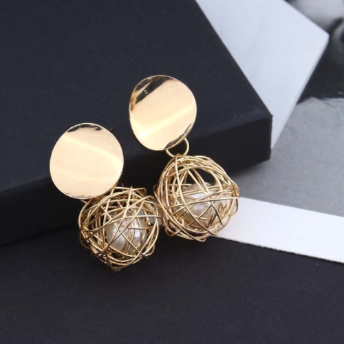 

Ball Geometric Earrings For Women Hanging Dangle Earrings Drop Earrings(Gold)