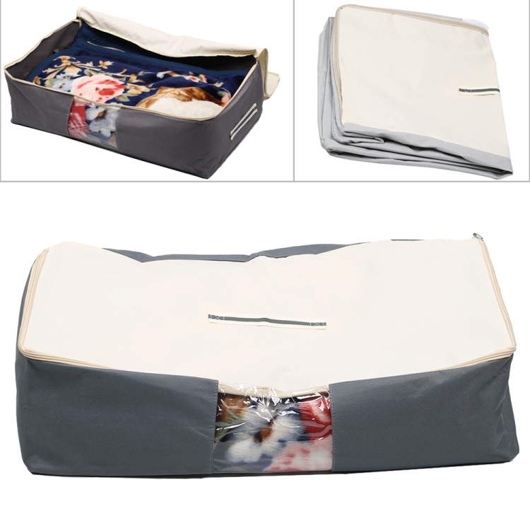 

Foldable Oxford Cloth Quilt Container Blanket Clothing Organizer Waterproof Storage Bag(Dark Gray)