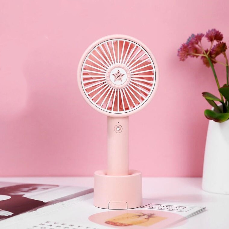 

USB Portable Outdoor Mini Fan with Mobile Phone Holder Night Light Small Fan(Sakura Pink)