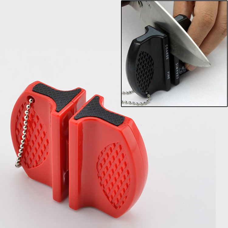 

Butterfly Type Portable Mini Kitchen Knife Sharpener Camping Pocket Knife Sharpener(Red)