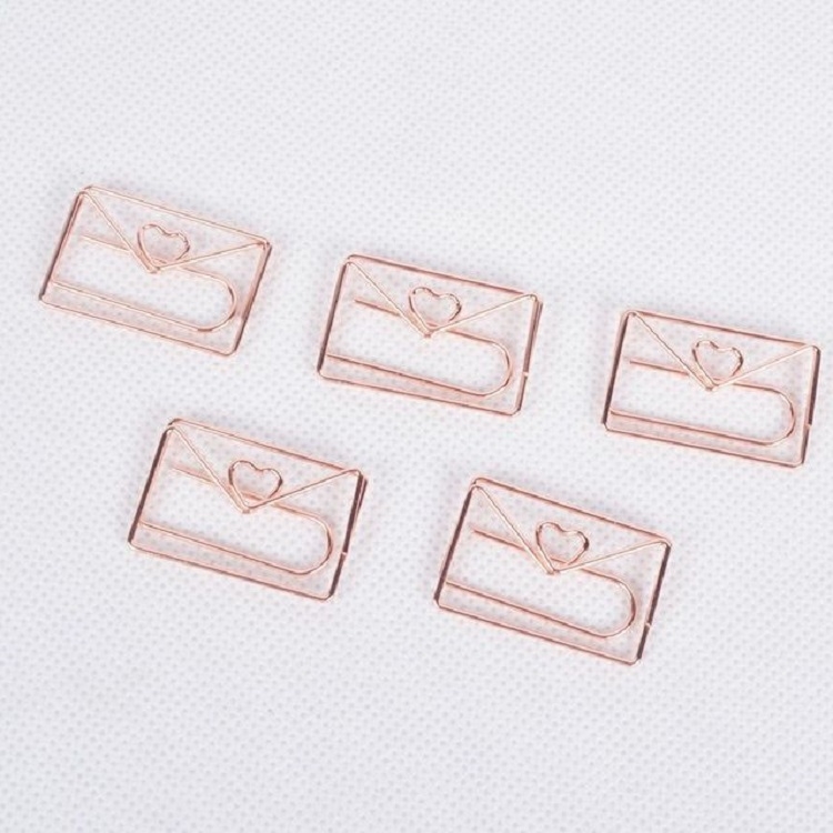 

20 PCS Metal Envelope Paper Clip(Rose Gold)