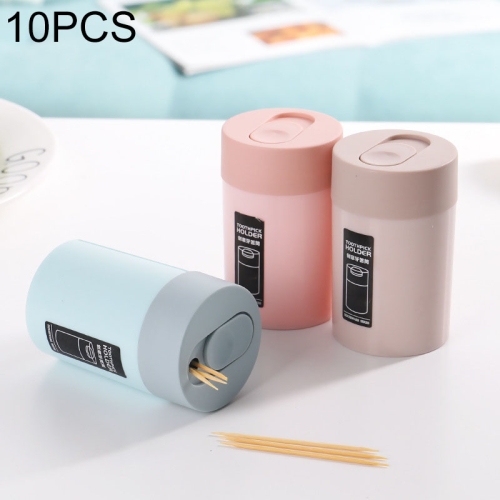 

10 PCS Household Plastic Portable Toothpick Box Color / Style Random Delivery