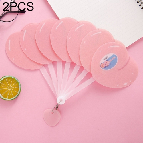 

2 PCS Cartoon Fruit Fan Cool Folding Fan in Summer(Peach)