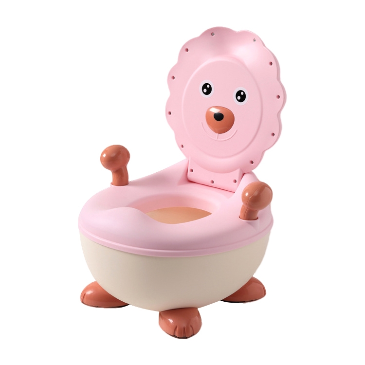 

Children Spacious Backrest Thickened Non-slip Toilet Cute Cartoon Baby Training Toilet, Style:Hard Pad(Pink)