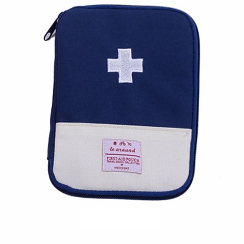 

5 PCS Function Portable First Aid Kit Travel Emergency Drug Cotton Fabric Medicine Bag Pill Case Splitters Box(Blue)
