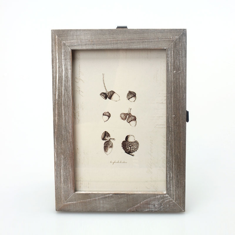 

6 inch Home Decor Retro Wooden Picture Photo Frames Ornament(Wood Color)