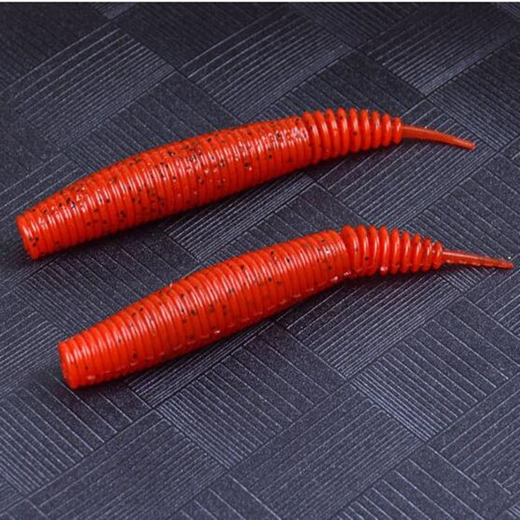 

5 PCS Fishing Lure Shad Soft Baits Wobblers Easy Shiner Jig Head Silicone Worm Pesca Fishing Tackle Accessories(Submerged red)