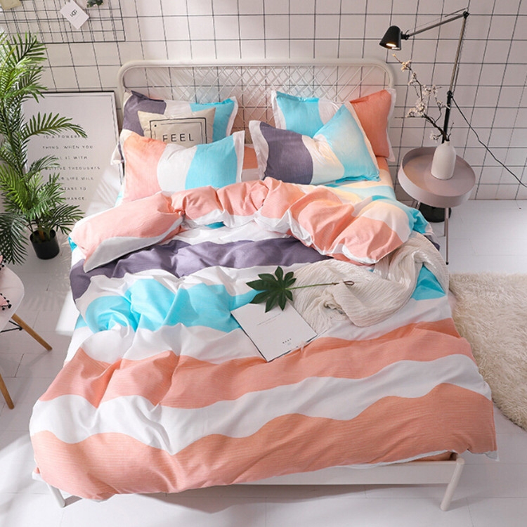 

Classic Bedding Four-Piece Duvet Cover Sheet and Pillow Case Set, Size:For 1.5m Bed(Aloe Vera Cotton Good Mood)