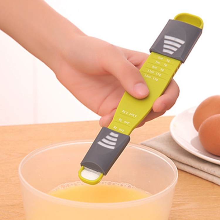 

Double-Head Nine-Speed Adjustable Kitchen Measuring Spoon(Green)