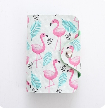 

20-Bits Large Capacity Cartoon Pattern Bank Card Package Card Holder Anti-degrosion(Multiple flamingos)