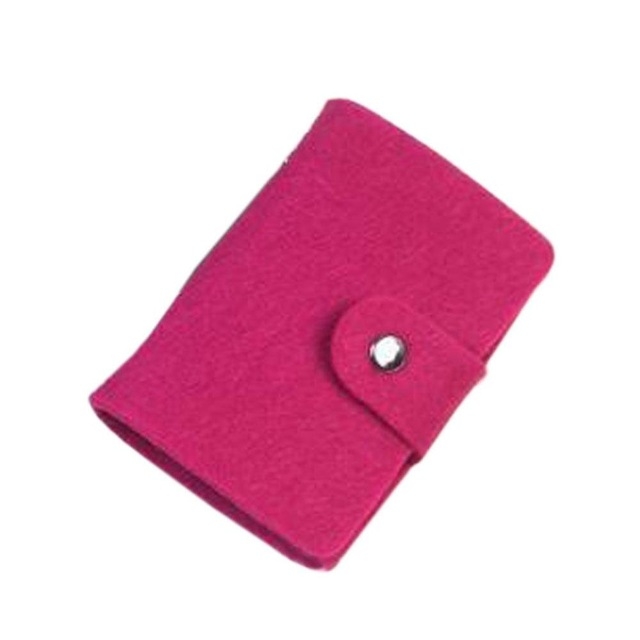 

3 PCS Vintage Wool Felt 24 Multi-card Card Package Bus Bank Card Bag(Rose Red)