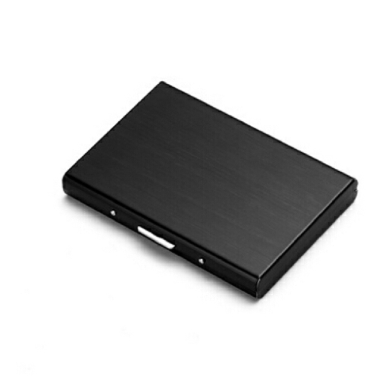 

Stainless Steel Ultra-thin Protection Travel Card Bag Metal Card Box, Color:Black