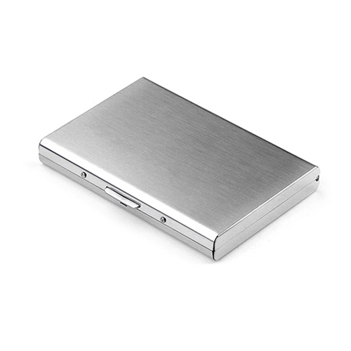 

Stainless Steel Ultra-thin Protection Travel Card Bag Metal Card Box, Color:Wiredraw Silver