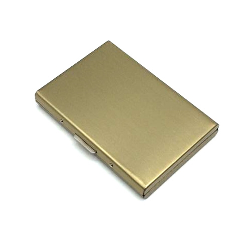 

Stainless Steel Ultra-thin Protection Travel Card Bag Metal Card Box, Color:Wiredraw Gold