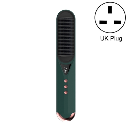 

Curling & Straightening Dual-Use Negative Ions Automatic Constant Temperature Hair Straightening Comb, Colour:01 Green(UK Plug)