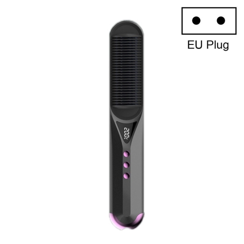 

Curling & Straightening Dual-Use Negative Ions Automatic Constant Temperature Hair Straightening Comb, Colour:01 Grey(EU Plug)