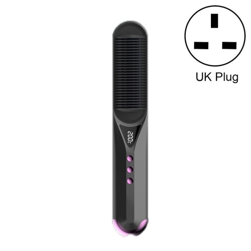 

Curling & Straightening Dual-Use Negative Ions Automatic Constant Temperature Hair Straightening Comb, Colour:01 Grey(UK Plug)