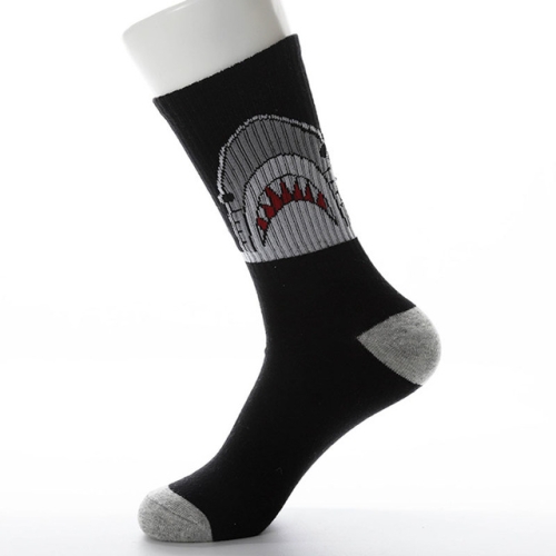 

10 Pairs Cartoon Shark Socks Funny Fashion Cotton Socks(Black)