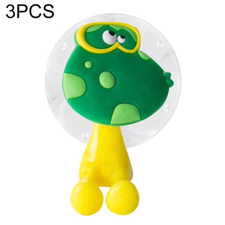 

3 PCS Animal Shape Suction Cup Toothbrush Holder Hooks, Pattern:Frog