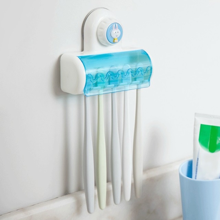 

5-hole Wall Mount Suction Cup Toothbrush Holder Dust Cover(ZG2145)