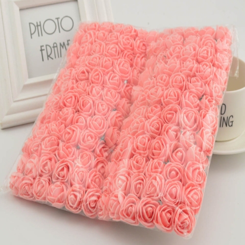 

144 PCS 2cm Mini Foam Fake Roses Flower Home Wedding Decoration DIY Artificial Flower Bouquet Wreath Gift Box(Skin Pink)