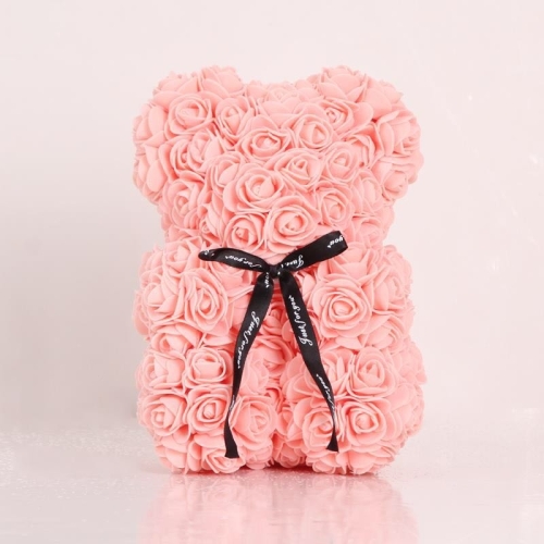 

25cm Bear Shape Artificial Foam Roses Flower Ornament(Light Pink)