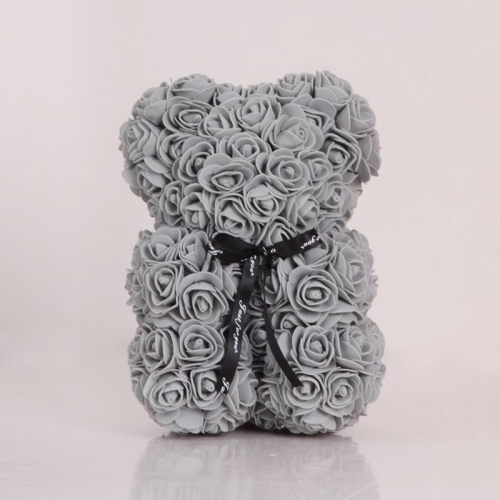 

25cm Bear Shape Artificial Foam Roses Flower Ornament(Gray)