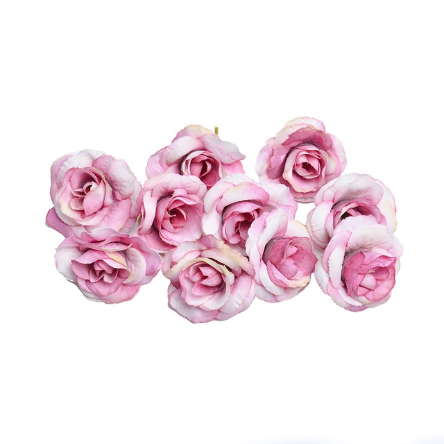 

10 Sets 4cm Artificial Flower Silk Rose Flower Head for Wedding Party Home Decoration(Pink)
