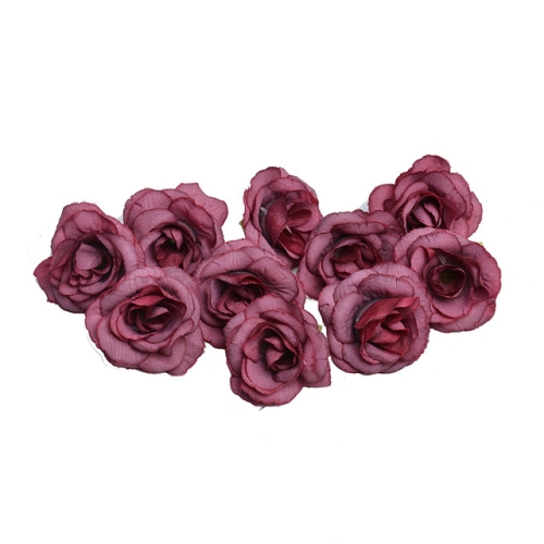 

10 Sets 4cm Artificial Flower Silk Rose Flower Head for Wedding Party Home Decoration(Red)