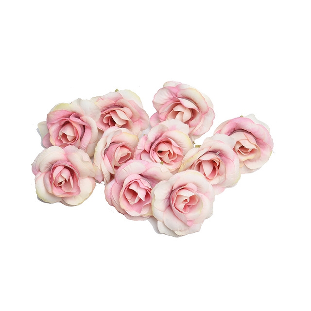

10 Sets 4cm Artificial Flower Silk Rose Flower Head for Wedding Party Home Decoration(Light Pink)